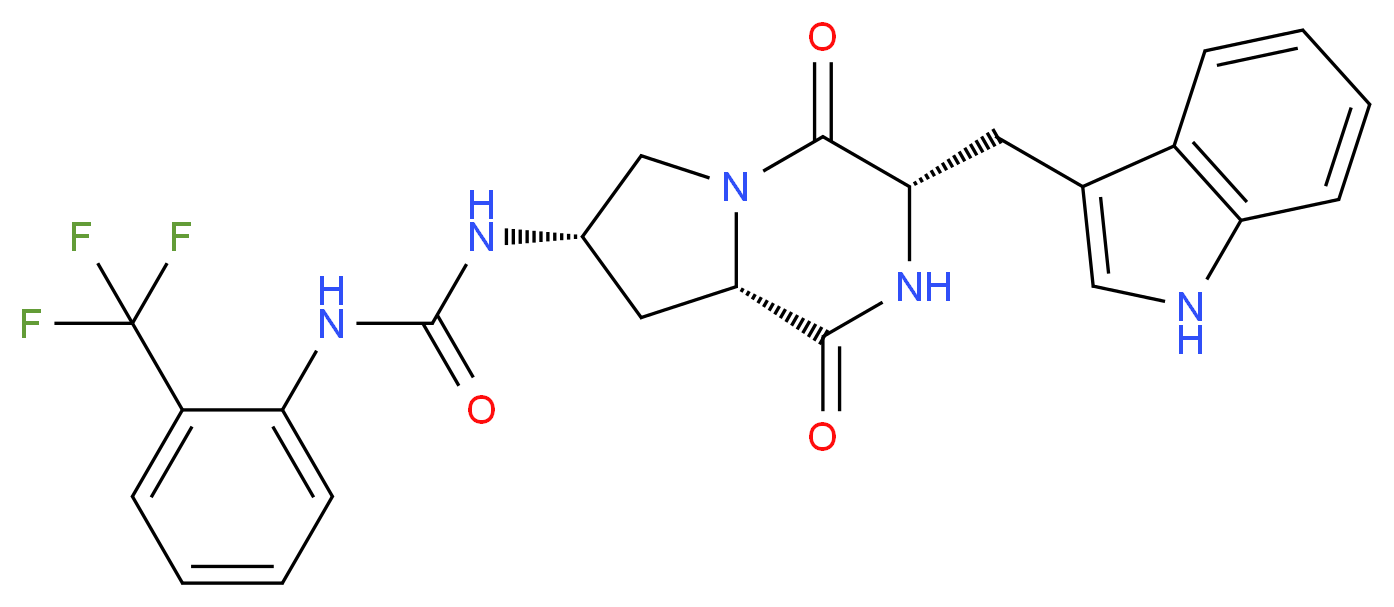 N-[(3S,7S,8aS)-3-(1H-indol-3-ylmethyl)-1,4-dioxooctahydropyrrolo[1,2-a]pyrazin-7-yl]-N'-[2-(trifluoromethyl)phenyl]urea_Molecular_structure_CAS_)