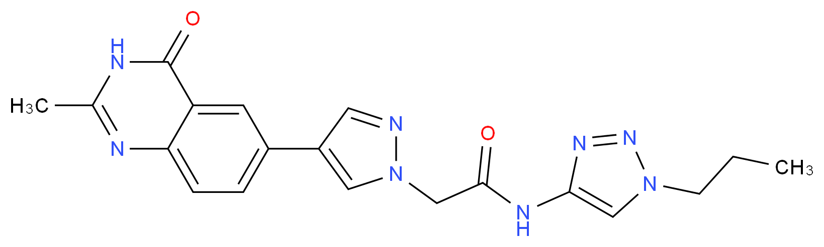 2-[4-(2-methyl-4-oxo-3,4-dihydroquinazolin-6-yl)-1H-pyrazol-1-yl]-N-(1-propyl-1H-1,2,3-triazol-4-yl)acetamide_Molecular_structure_CAS_)
