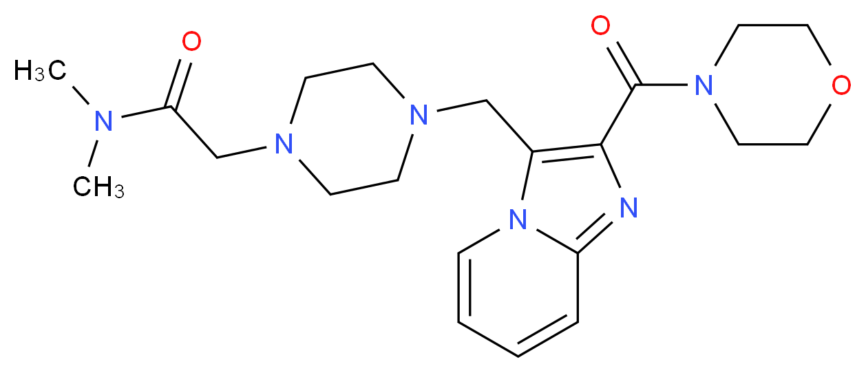 N,N-dimethyl-2-(4-{[2-(4-morpholinylcarbonyl)imidazo[1,2-a]pyridin-3-yl]methyl}-1-piperazinyl)acetamide_Molecular_structure_CAS_)