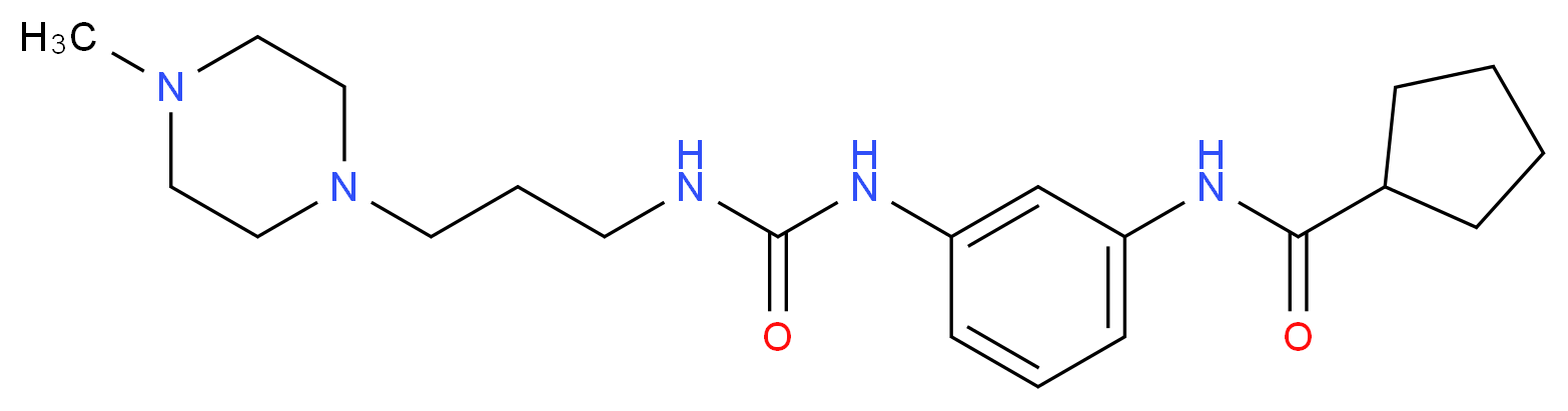 N-{3-[({[3-(4-methylpiperazin-1-yl)propyl]amino}carbonyl)amino]phenyl}cyclopentanecarboxamide_Molecular_structure_CAS_)