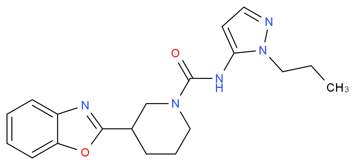 3-(1,3-benzoxazol-2-yl)-N-(1-propyl-1H-pyrazol-5-yl)piperidine-1-carboxamide_Molecular_structure_CAS_)