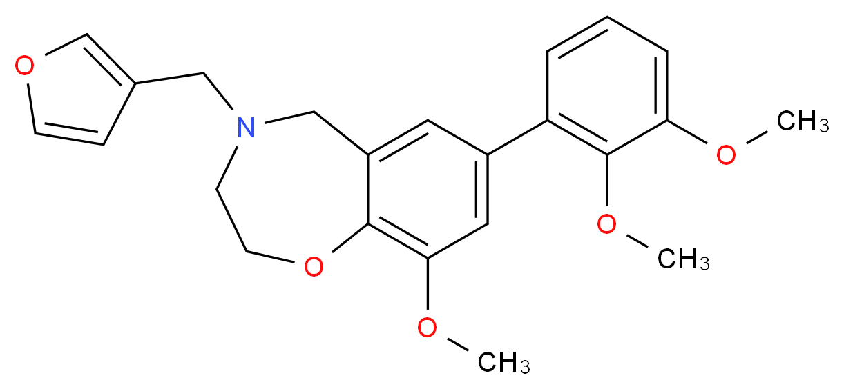 7-(2,3-dimethoxyphenyl)-4-(3-furylmethyl)-9-methoxy-2,3,4,5-tetrahydro-1,4-benzoxazepine_Molecular_structure_CAS_)