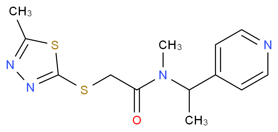 N-methyl-2-[(5-methyl-1,3,4-thiadiazol-2-yl)thio]-N-(1-pyridin-4-ylethyl)acetamide_Molecular_structure_CAS_)