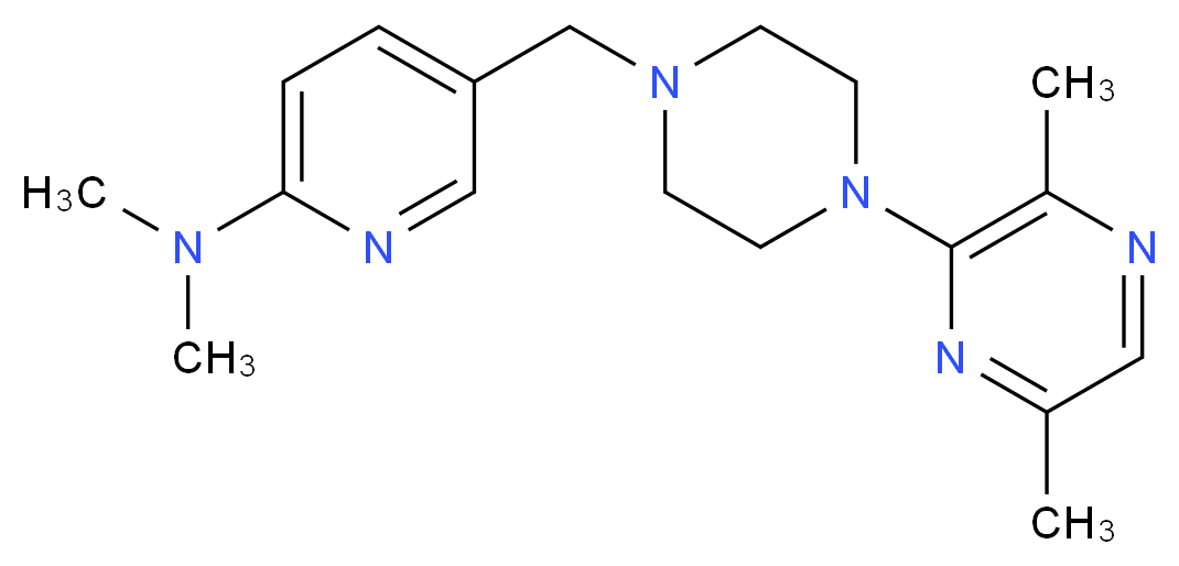 5-{[4-(3,6-dimethylpyrazin-2-yl)piperazin-1-yl]methyl}-N,N-dimethylpyridin-2-amine_Molecular_structure_CAS_)