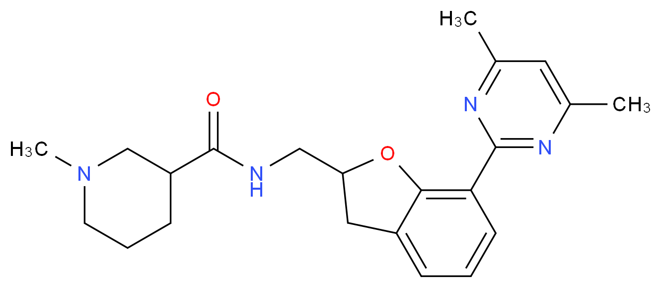 N-{[7-(4,6-dimethyl-2-pyrimidinyl)-2,3-dihydro-1-benzofuran-2-yl]methyl}-1-methyl-3-piperidinecarboxamide_Molecular_structure_CAS_)