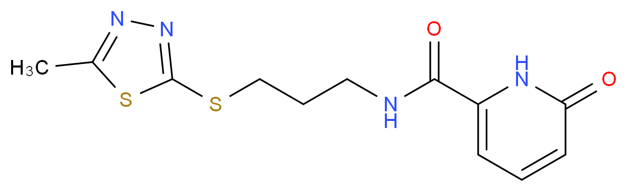 N-{3-[(5-methyl-1,3,4-thiadiazol-2-yl)thio]propyl}-6-oxo-1,6-dihydropyridine-2-carboxamide_Molecular_structure_CAS_)