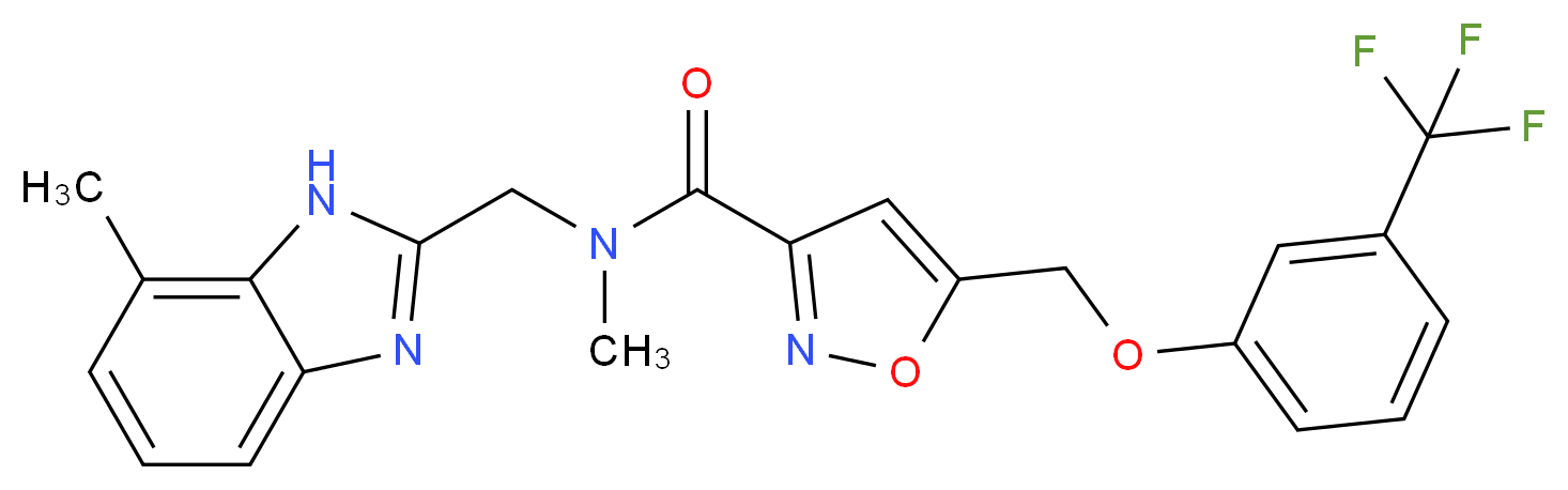 N-methyl-N-[(7-methyl-1H-benzimidazol-2-yl)methyl]-5-{[3-(trifluoromethyl)phenoxy]methyl}-3-isoxazolecarboxamide_Molecular_structure_CAS_)