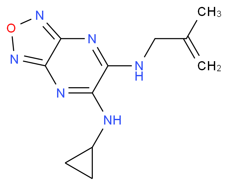 N-cyclopropyl-N'-(2-methyl-2-propen-1-yl)[1,2,5]oxadiazolo[3,4-b]pyrazine-5,6-diamine_Molecular_structure_CAS_)