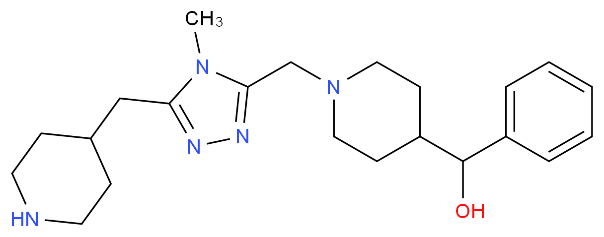(1-{[4-methyl-5-(piperidin-4-ylmethyl)-4H-1,2,4-triazol-3-yl]methyl}piperidin-4-yl)(phenyl)methanol_Molecular_structure_CAS_)