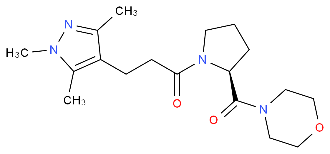 4-{1-[3-(1,3,5-trimethyl-1H-pyrazol-4-yl)propanoyl]-L-prolyl}morpholine_Molecular_structure_CAS_)