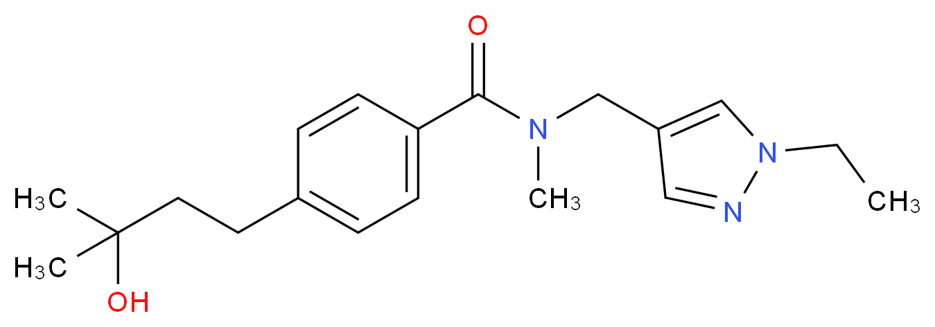 N-[(1-ethyl-1H-pyrazol-4-yl)methyl]-4-(3-hydroxy-3-methylbutyl)-N-methylbenzamide_Molecular_structure_CAS_)