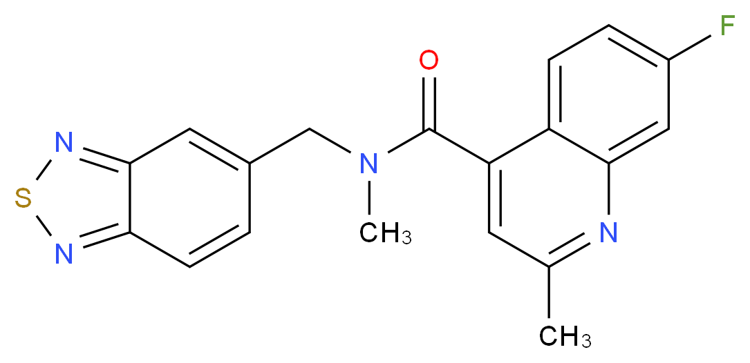 N-(2,1,3-benzothiadiazol-5-ylmethyl)-7-fluoro-N,2-dimethyl-4-quinolinecarboxamide_Molecular_structure_CAS_)