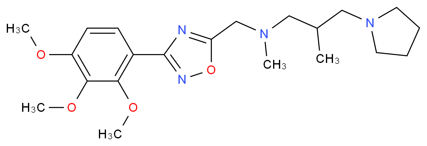 N,2-dimethyl-3-(1-pyrrolidinyl)-N-{[3-(2,3,4-trimethoxyphenyl)-1,2,4-oxadiazol-5-yl]methyl}-1-propanamine_Molecular_structure_CAS_)