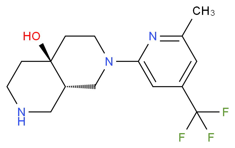 (4aS*,8aS*)-2-[6-methyl-4-(trifluoromethyl)pyridin-2-yl]octahydro-2,7-naphthyridin-4a(2H)-ol_Molecular_structure_CAS_)