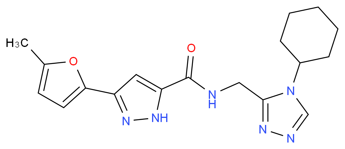 N-[(4-cyclohexyl-4H-1,2,4-triazol-3-yl)methyl]-3-(5-methyl-2-furyl)-1H-pyrazole-5-carboxamide_Molecular_structure_CAS_)