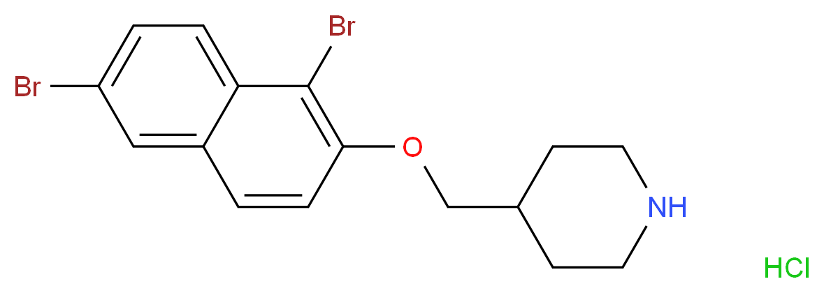 4-{[(1,6-Dibromo-2-naphthyl)oxy]methyl}piperidine hydrochloride_Molecular_structure_CAS_)