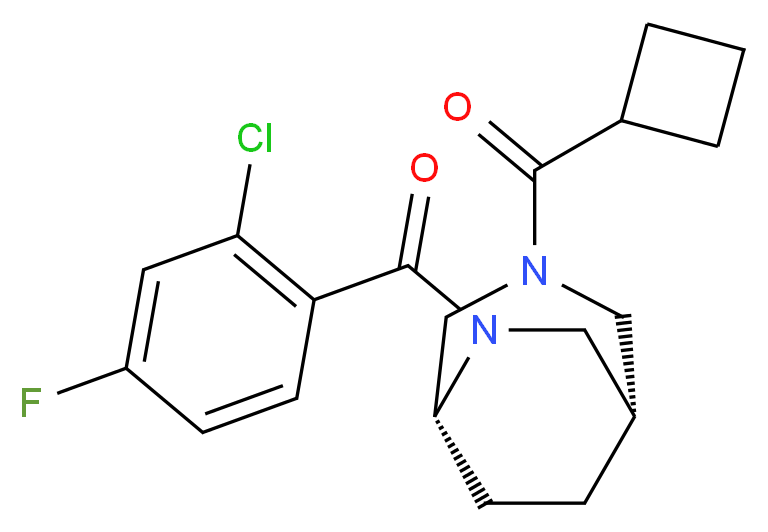 (1S*,5R*)-6-(2-chloro-4-fluorobenzoyl)-3-(cyclobutylcarbonyl)-3,6-diazabicyclo[3.2.2]nonane_Molecular_structure_CAS_)