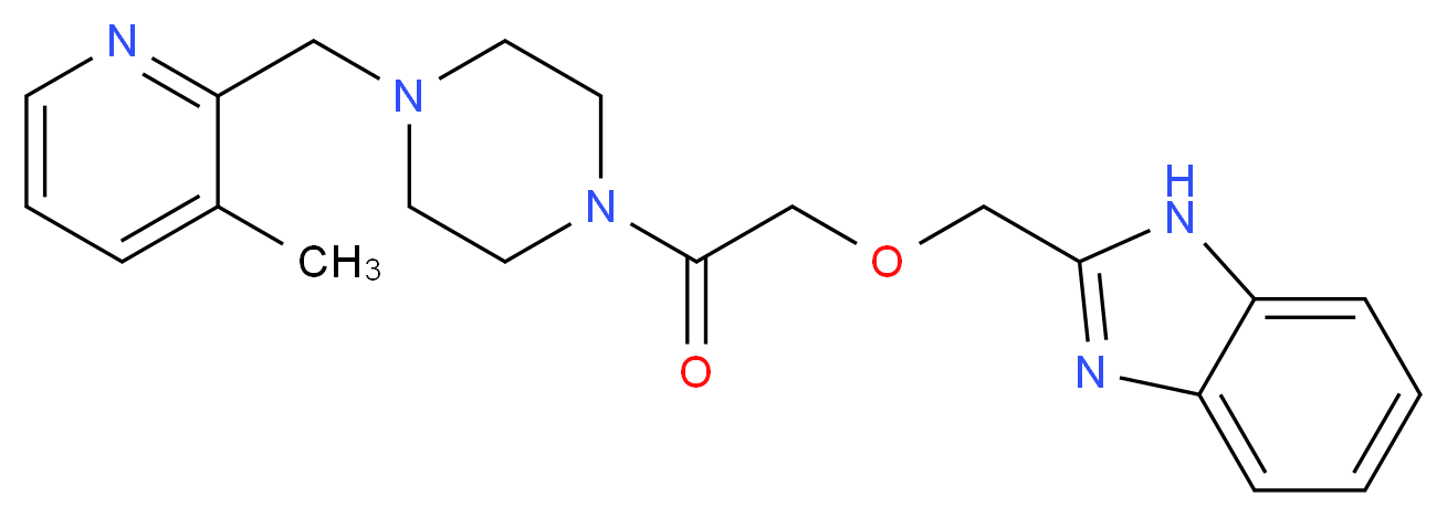 2-[(2-{4-[(3-methyl-2-pyridinyl)methyl]-1-piperazinyl}-2-oxoethoxy)methyl]-1H-benzimidazole_Molecular_structure_CAS_)