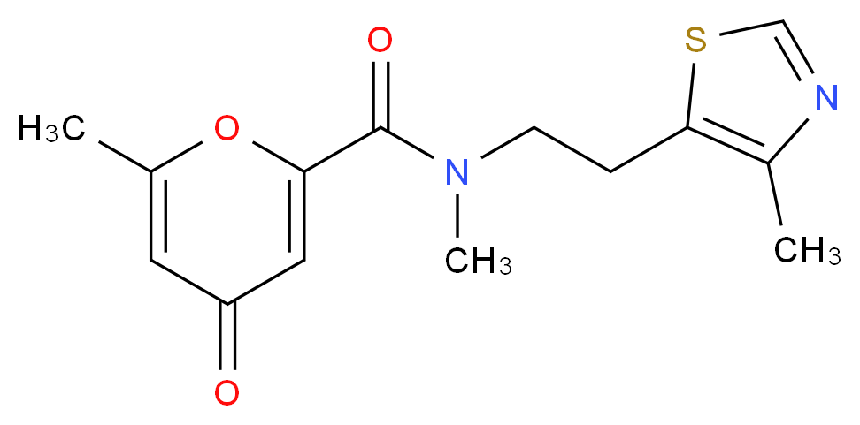 N,6-dimethyl-N-[2-(4-methyl-1,3-thiazol-5-yl)ethyl]-4-oxo-4H-pyran-2-carboxamide_Molecular_structure_CAS_)