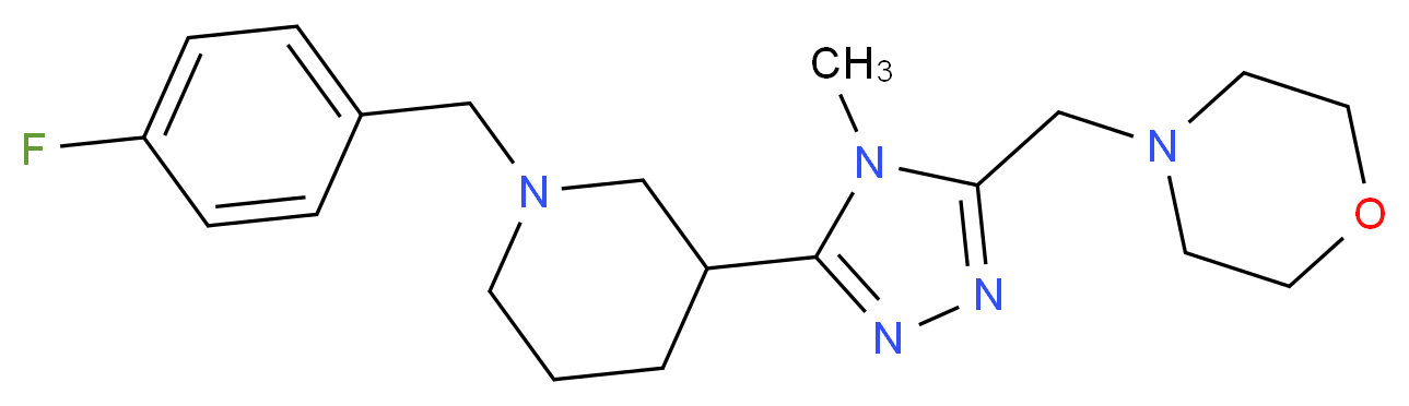 4-({5-[1-(4-fluorobenzyl)piperidin-3-yl]-4-methyl-4H-1,2,4-triazol-3-yl}methyl)morpholine_Molecular_structure_CAS_)