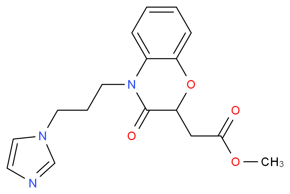 methyl {4-[3-(1H-imidazol-1-yl)propyl]-3-oxo-3,4-dihydro-2H-1,4-benzoxazin-2-yl}acetate_Molecular_structure_CAS_)