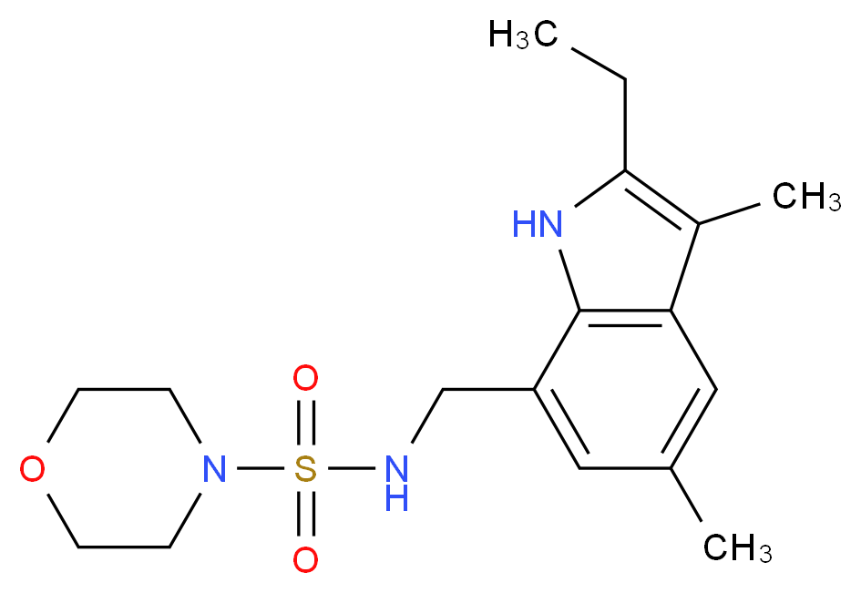 N-[(2-ethyl-3,5-dimethyl-1H-indol-7-yl)methyl]morpholine-4-sulfonamide_Molecular_structure_CAS_)