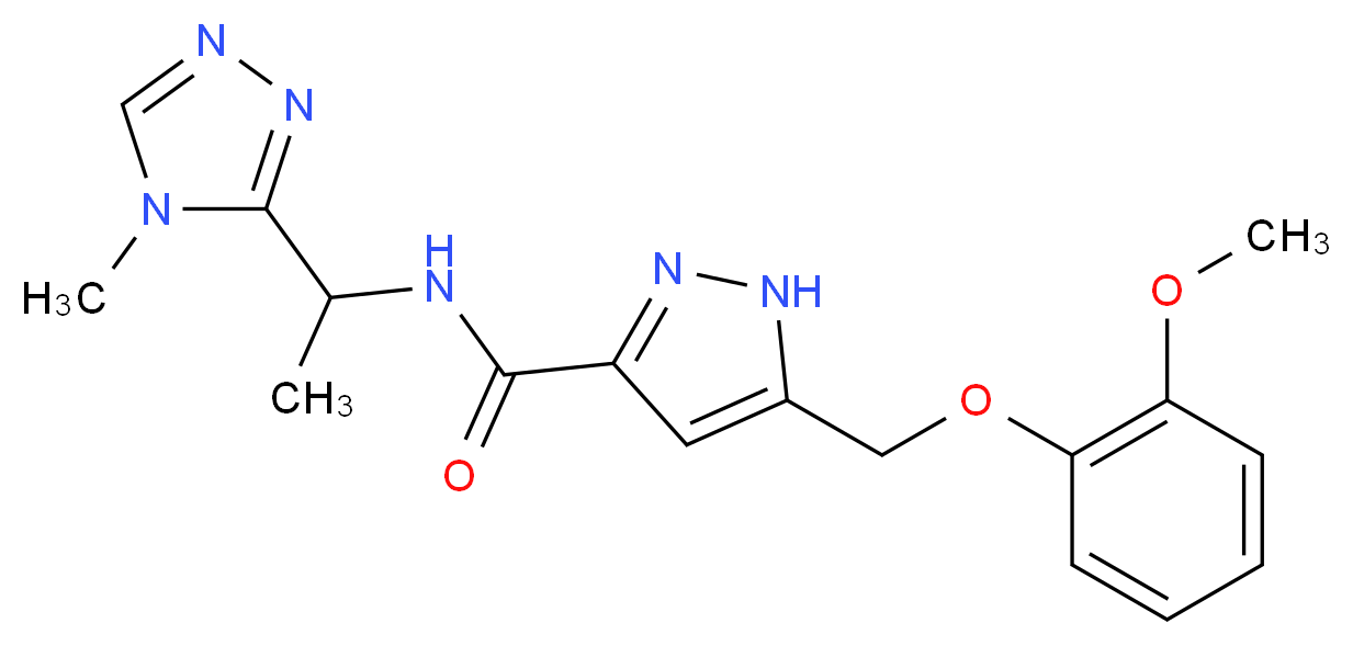 5-[(2-methoxyphenoxy)methyl]-N-[1-(4-methyl-4H-1,2,4-triazol-3-yl)ethyl]-1H-pyrazole-3-carboxamide_Molecular_structure_CAS_)