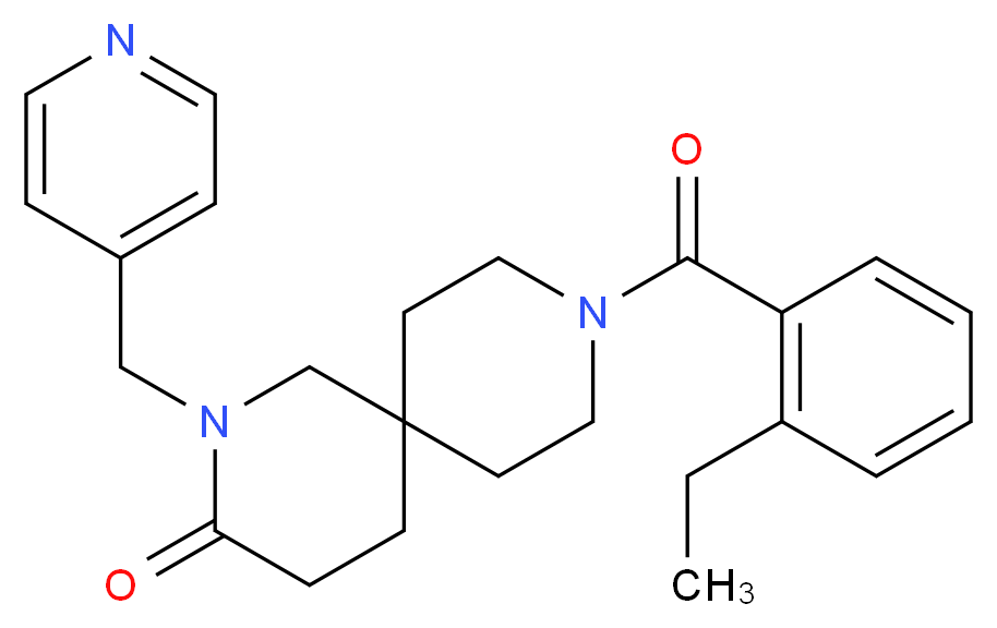 9-(2-ethylbenzoyl)-2-(pyridin-4-ylmethyl)-2,9-diazaspiro[5.5]undecan-3-one_Molecular_structure_CAS_)