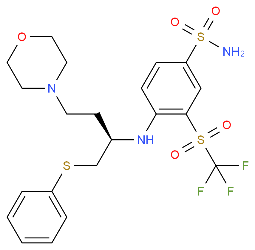 4-[[(1R)-3-(4-Morpholinyl)-1-[(phenylthio)methyl]propyl]amino]-3-trifluoromethylsulfonyl-benzenesulfonamide_Molecular_structure_CAS_1027345-12-5)