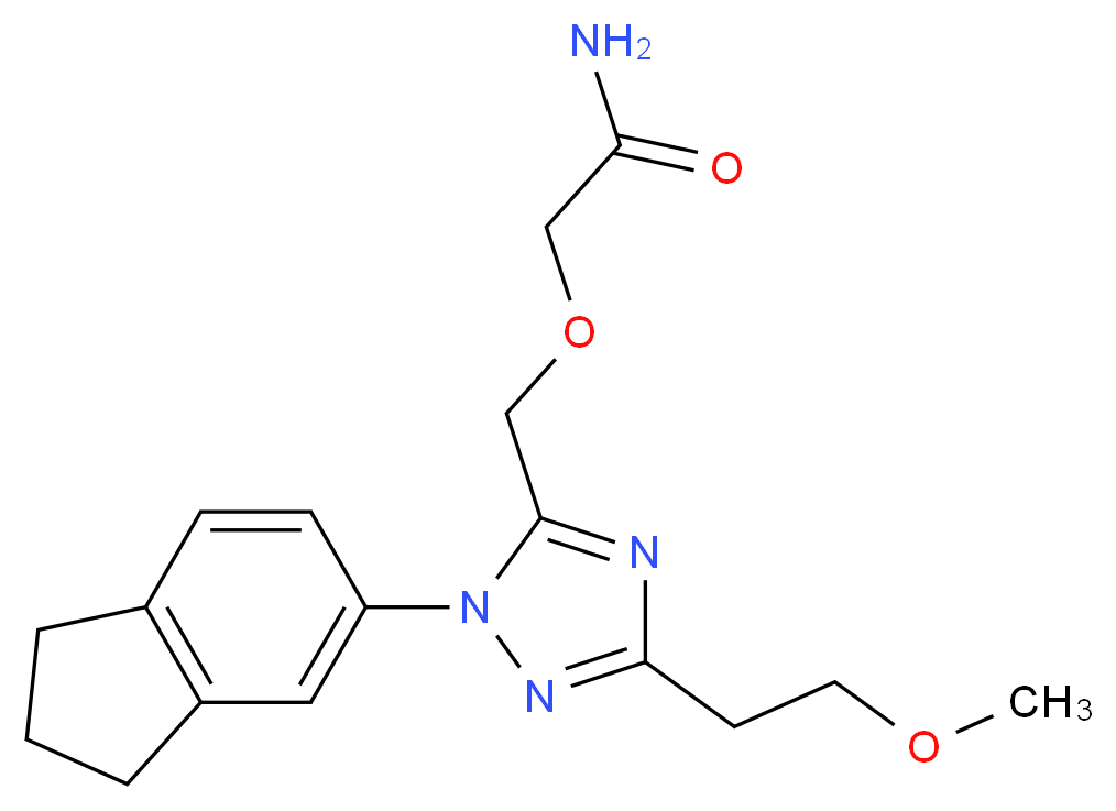 2-{[1-(2,3-dihydro-1H-inden-5-yl)-3-(2-methoxyethyl)-1H-1,2,4-triazol-5-yl]methoxy}acetamide_Molecular_structure_CAS_)