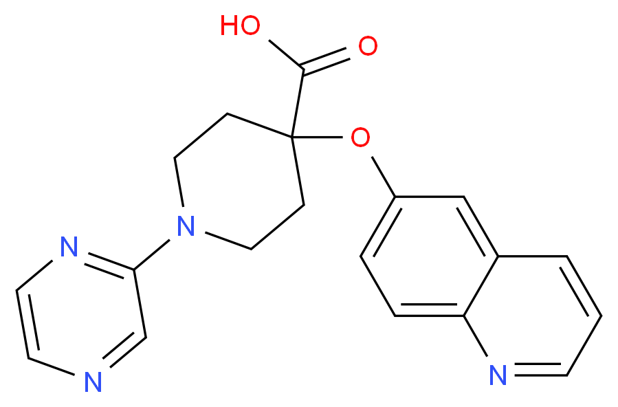 1-pyrazin-2-yl-4-(quinolin-6-yloxy)piperidine-4-carboxylic acid_Molecular_structure_CAS_)
