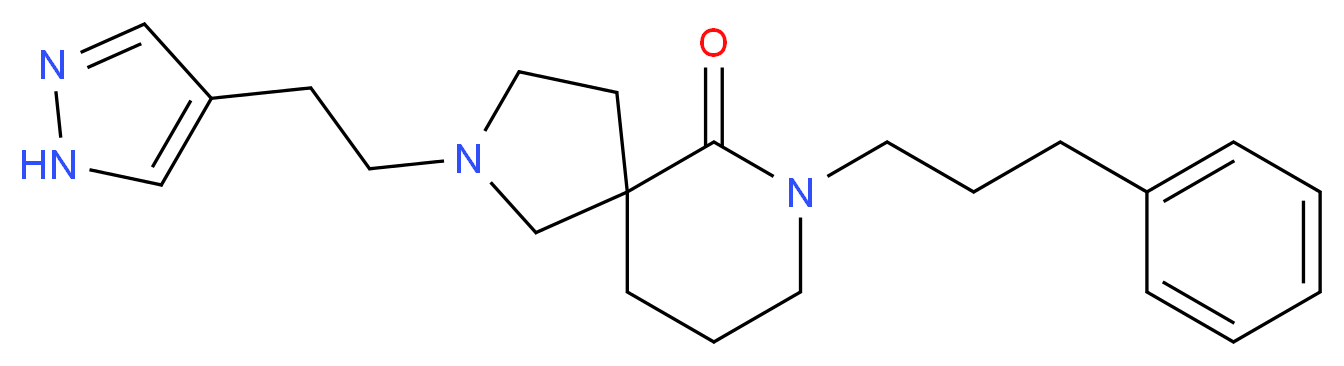 7-(3-phenylpropyl)-2-[2-(1H-pyrazol-4-yl)ethyl]-2,7-diazaspiro[4.5]decan-6-one_Molecular_structure_CAS_)