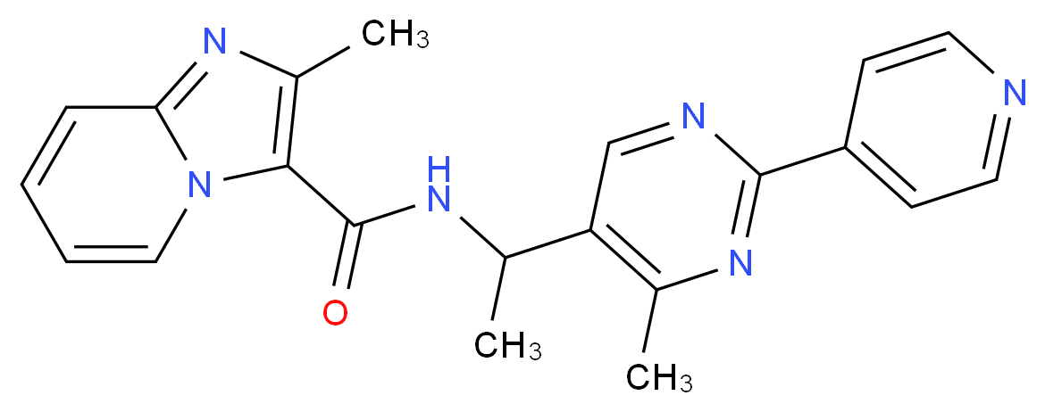 2-methyl-N-[1-(4-methyl-2-pyridin-4-ylpyrimidin-5-yl)ethyl]imidazo[1,2-a]pyridine-3-carboxamide_Molecular_structure_CAS_)