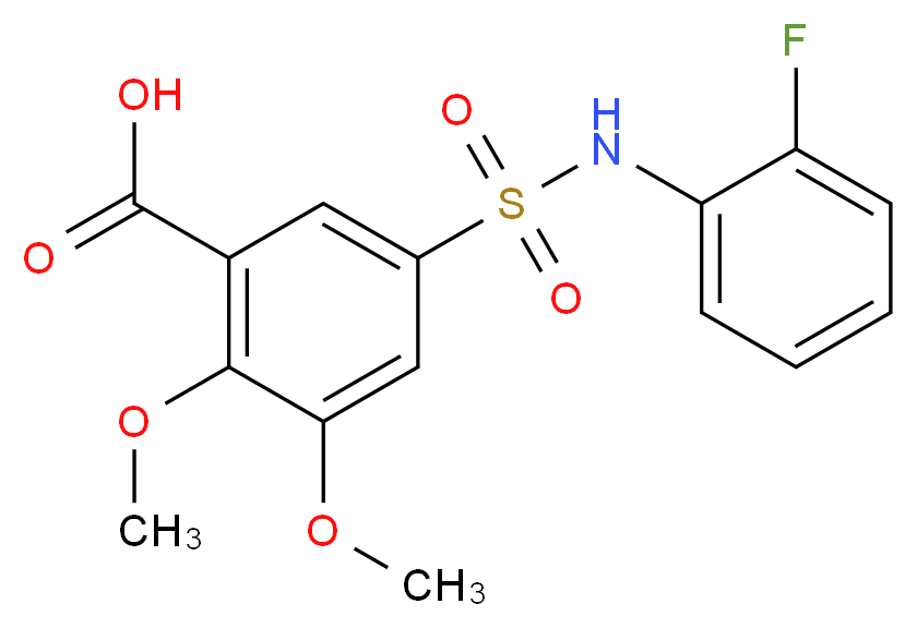 5-(2-Fluoro-phenylsulfamoyl)-2,3-dimethoxy-benzoic acid_Molecular_structure_CAS_)
