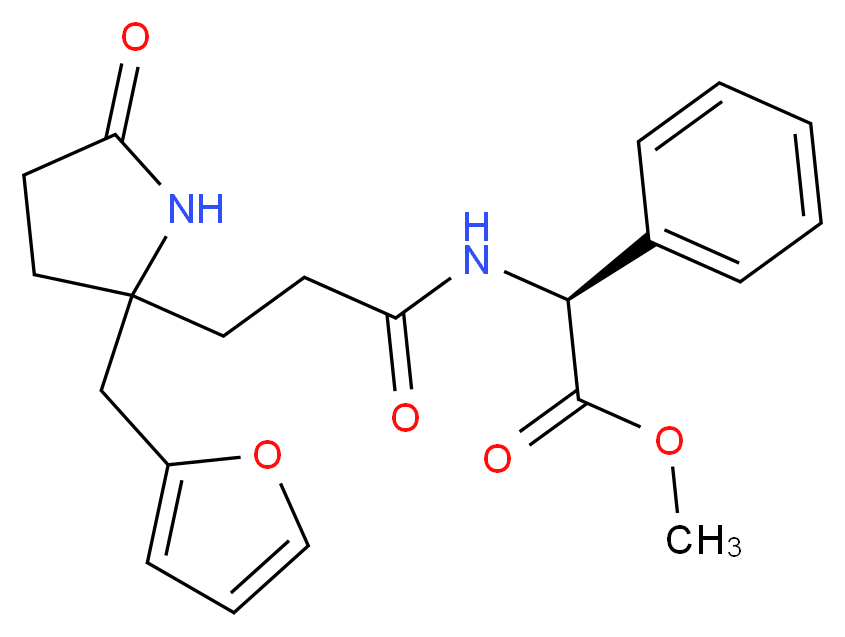 methyl (2S)-({3-[2-(2-furylmethyl)-5-oxo-2-pyrrolidinyl]propanoyl}amino)(phenyl)acetate_Molecular_structure_CAS_)
