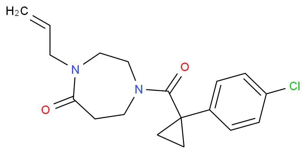 4-allyl-1-{[1-(4-chlorophenyl)cyclopropyl]carbonyl}-1,4-diazepan-5-one_Molecular_structure_CAS_)