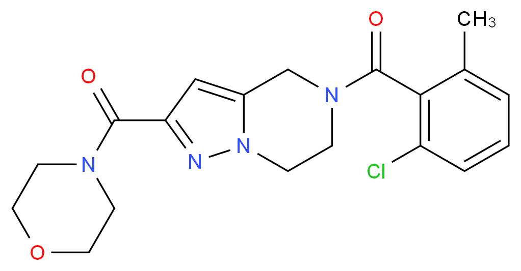 5-(2-chloro-6-methylbenzoyl)-2-(morpholin-4-ylcarbonyl)-4,5,6,7-tetrahydropyrazolo[1,5-a]pyrazine_Molecular_structure_CAS_)