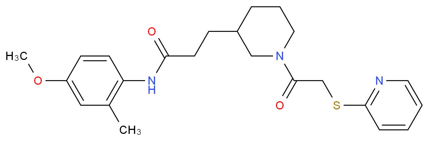 N-(4-methoxy-2-methylphenyl)-3-{1-[(2-pyridinylthio)acetyl]-3-piperidinyl}propanamide_Molecular_structure_CAS_)