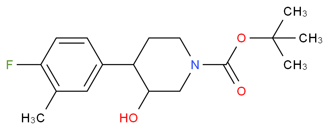 tert-butyl 4-(4-fluoro-3-methylphenyl)-3-hydroxypiperidine-1-carboxylate_Molecular_structure_CAS_)