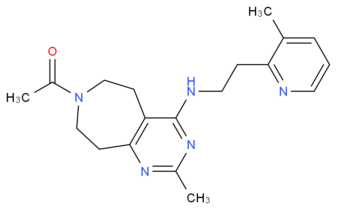 7-acetyl-2-methyl-N-[2-(3-methylpyridin-2-yl)ethyl]-6,7,8,9-tetrahydro-5H-pyrimido[4,5-d]azepin-4-amine_Molecular_structure_CAS_)