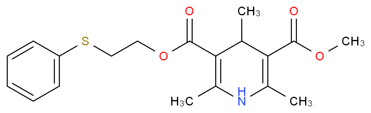 METHYL-2-(PHENYLTHIO)ETHYL-1,4-DIHYDRO-2,4,6-TRIMETHYLPYRIDINE-3,5-DICARBOXYLATE_Molecular_structure_CAS_)