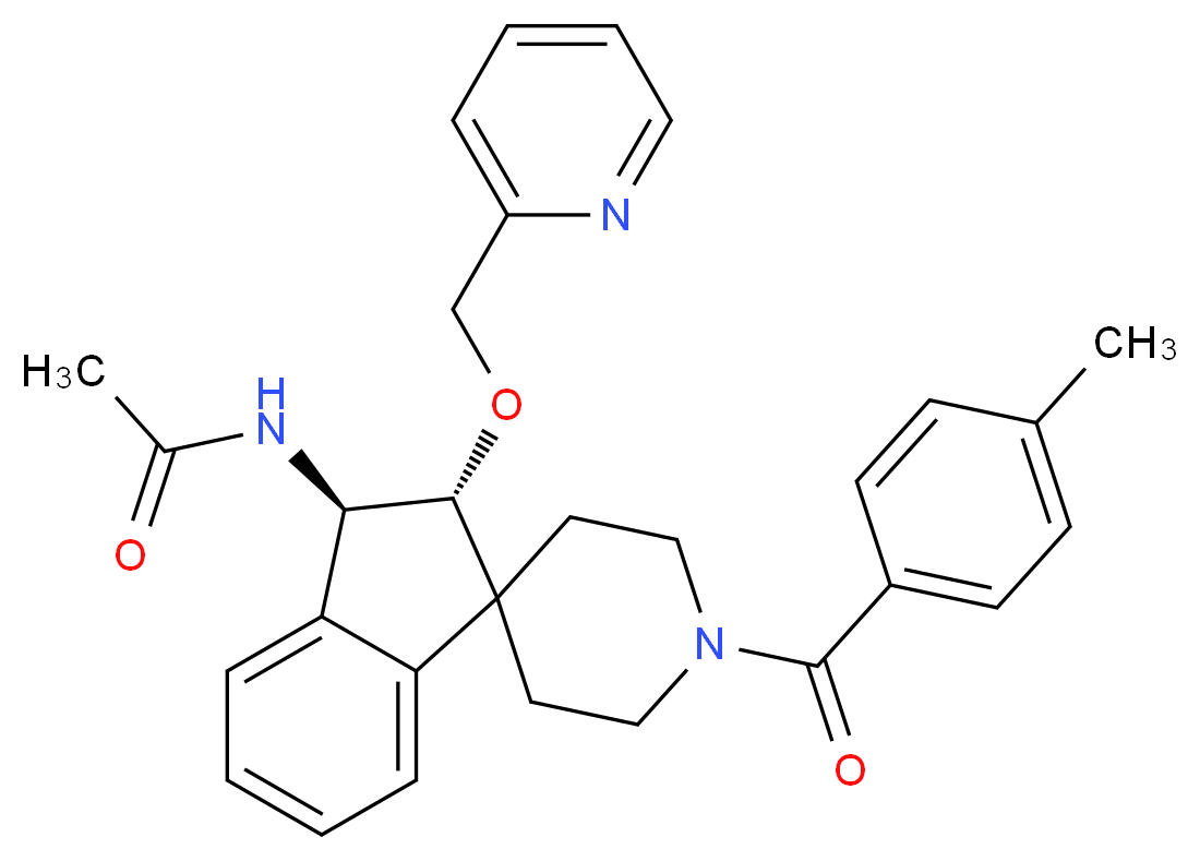 N-[(2R*,3R*)-1'-(4-methylbenzoyl)-2-(2-pyridinylmethoxy)-2,3-dihydrospiro[indene-1,4'-piperidin]-3-yl]acetamide_Molecular_structure_CAS_)