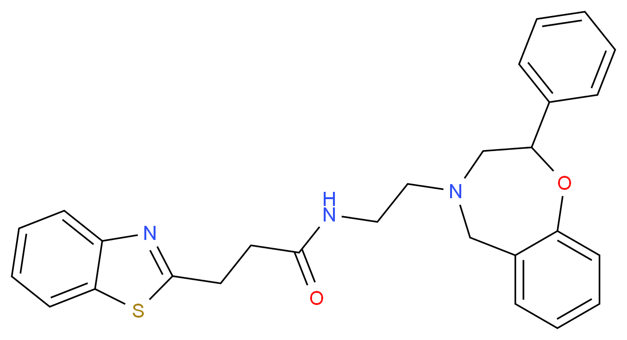 3-(1,3-benzothiazol-2-yl)-N-[2-(2-phenyl-2,3-dihydro-1,4-benzoxazepin-4(5H)-yl)ethyl]propanamide_Molecular_structure_CAS_)