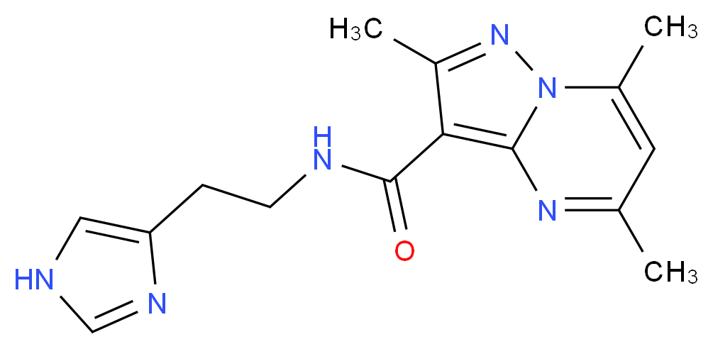 N-[2-(1H-imidazol-4-yl)ethyl]-2,5,7-trimethylpyrazolo[1,5-a]pyrimidine-3-carboxamide_Molecular_structure_CAS_)