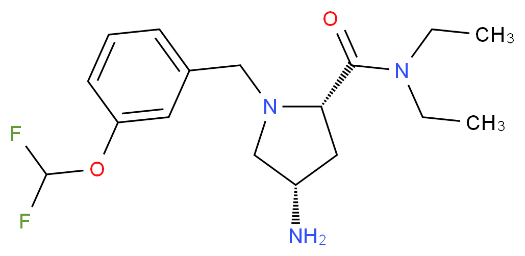 (2S,4S)-4-amino-1-[3-(difluoromethoxy)benzyl]-N,N-diethylpyrrolidine-2-carboxamide_Molecular_structure_CAS_)