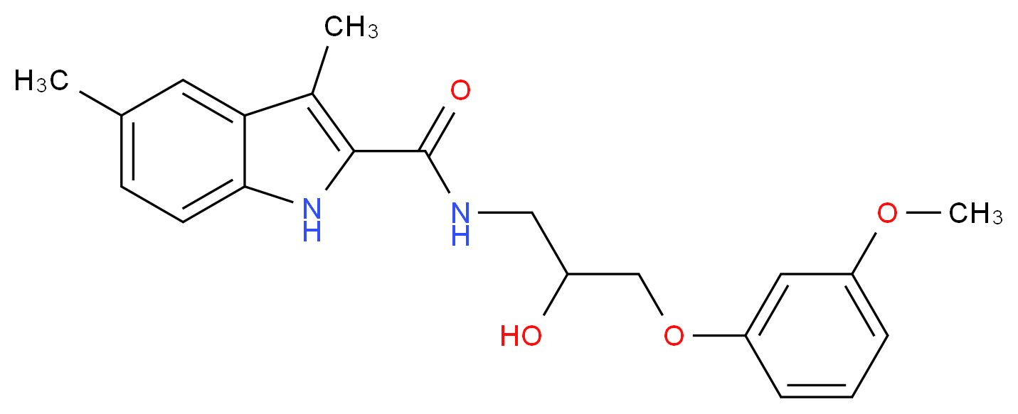 N-[2-hydroxy-3-(3-methoxyphenoxy)propyl]-3,5-dimethyl-1H-indole-2-carboxamide_Molecular_structure_CAS_)