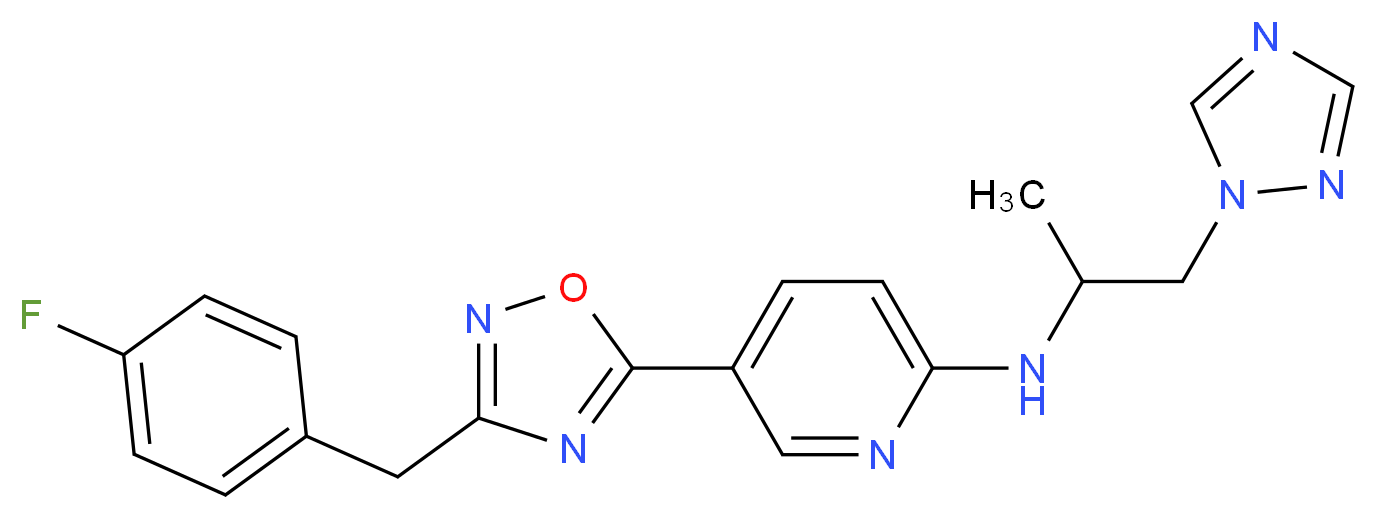 5-[3-(4-fluorobenzyl)-1,2,4-oxadiazol-5-yl]-N-[1-methyl-2-(1H-1,2,4-triazol-1-yl)ethyl]-2-pyridinamine_Molecular_structure_CAS_)