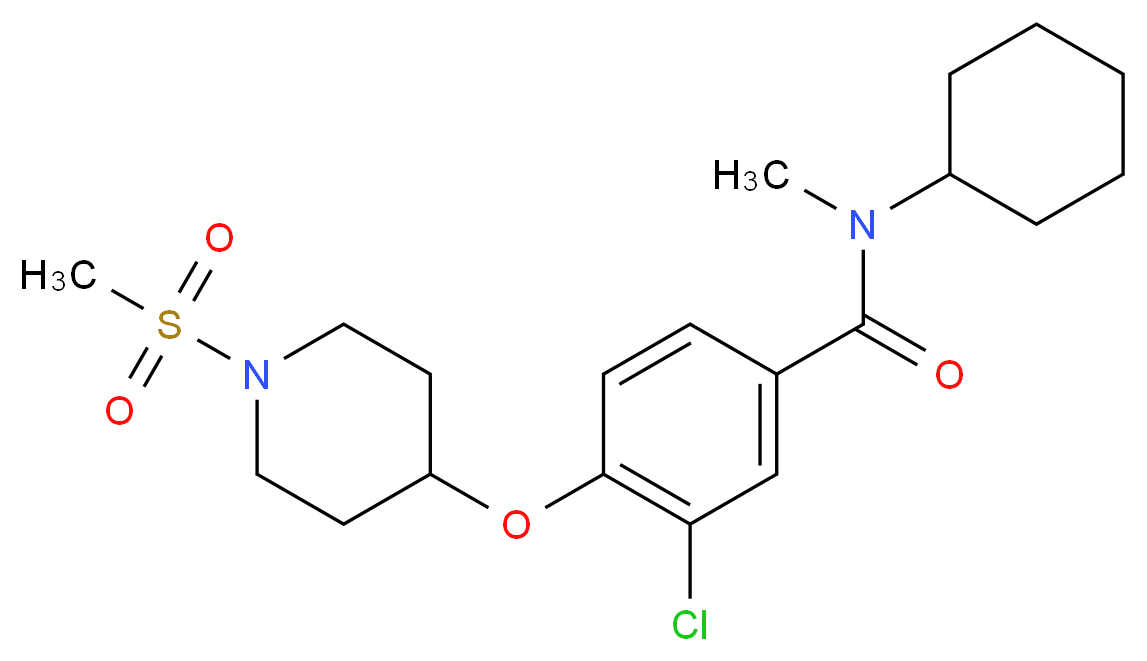 3-chloro-N-cyclohexyl-N-methyl-4-{[1-(methylsulfonyl)-4-piperidinyl]oxy}benzamide_Molecular_structure_CAS_)
