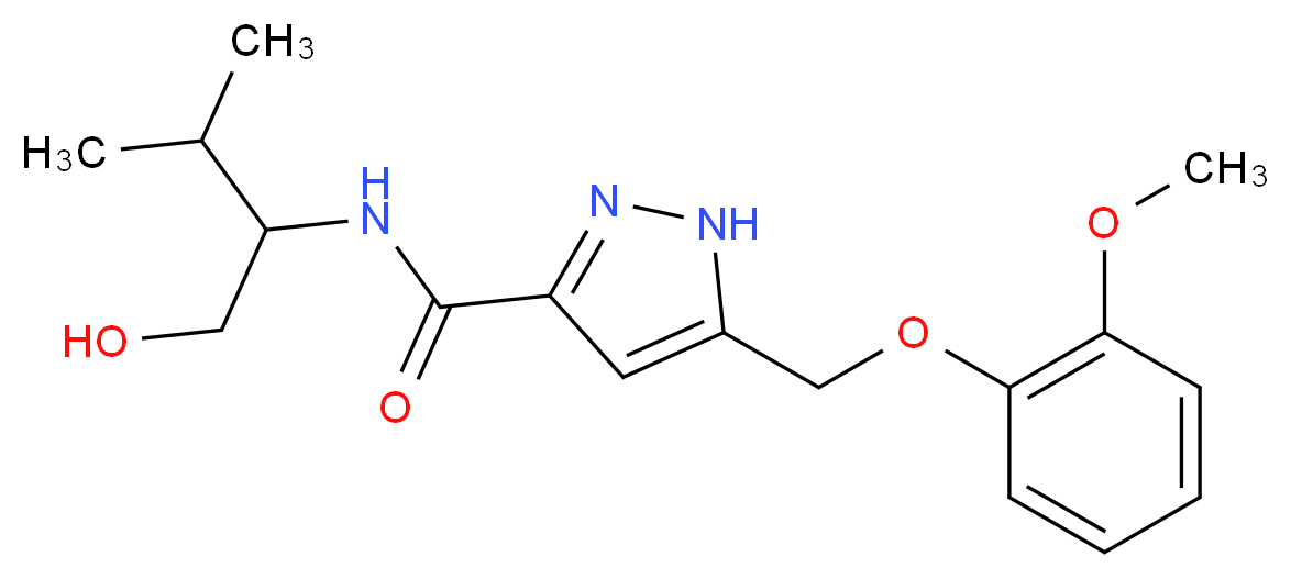 N-[1-(hydroxymethyl)-2-methylpropyl]-5-[(2-methoxyphenoxy)methyl]-1H-pyrazole-3-carboxamide_Molecular_structure_CAS_)