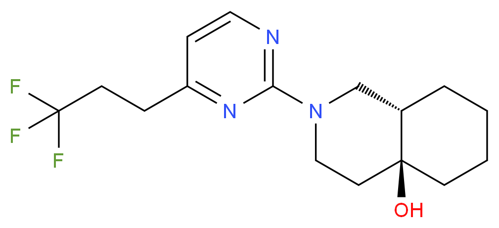 (4aS*,8aS*)-2-[4-(3,3,3-trifluoropropyl)pyrimidin-2-yl]octahydroisoquinolin-4a(2H)-ol_Molecular_structure_CAS_)